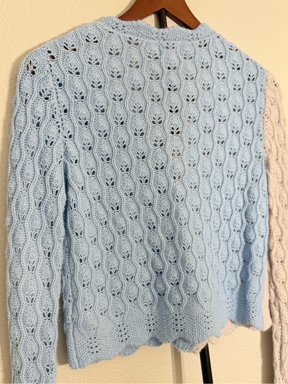 Anthropologie Find Me Now Lumi Wool Blend Colorblock Cardigan Blue Pink Size S - Picture 13 of 13